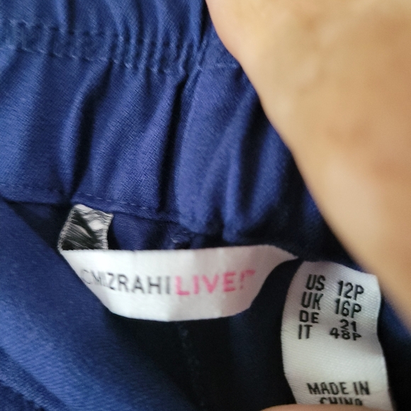 Isaac Mizrahi Live! Stretch Crop Wide Leg Pants Royal Navy 12P New With Tags - Picture 4 of 5